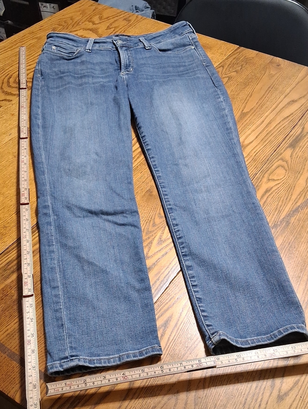 NYDJ Jeans 10 Womens BLUE ALINA CONVERTIBLE ANKLE Denim Pants Preowned Used